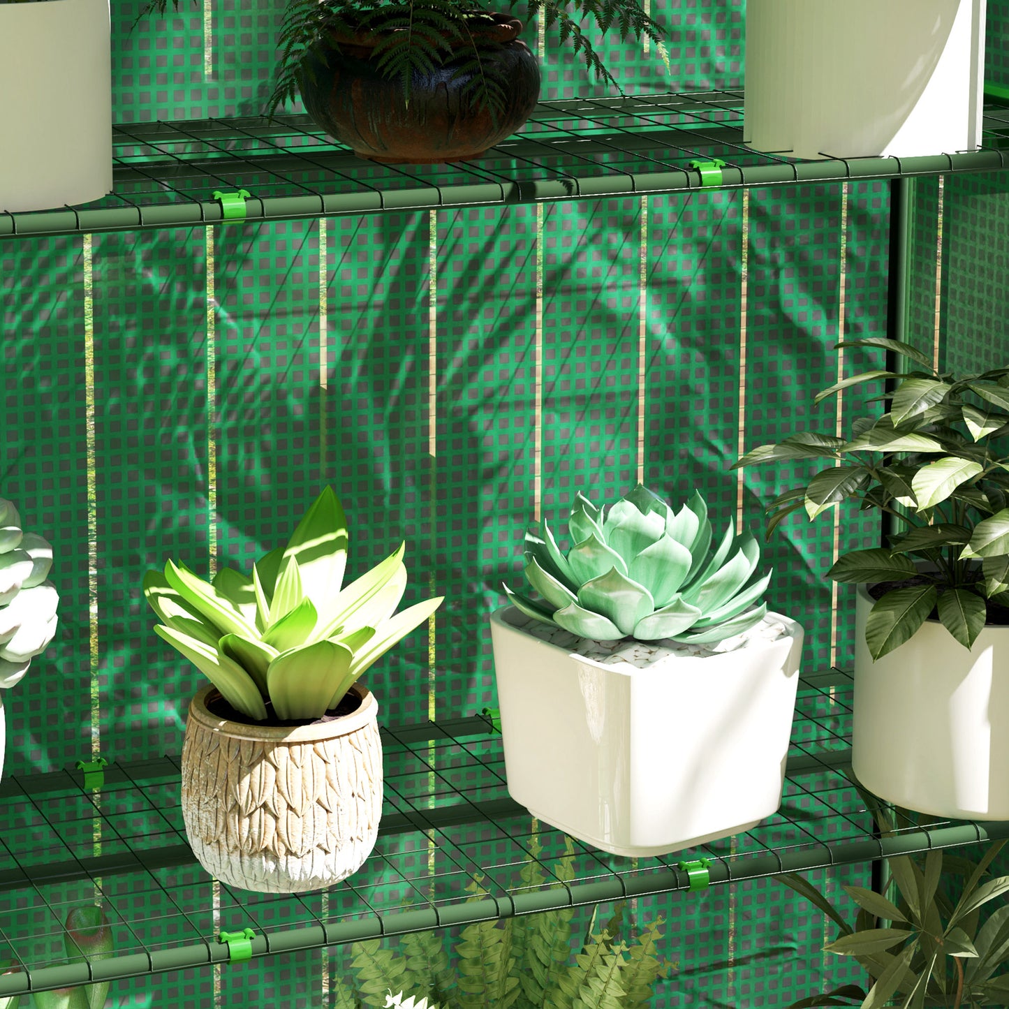 Four Shelf Mini Greenhouse - Green