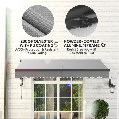 3 x 2.5m Electric Awning with Remote Controller, Aluminium Frame DIY Retractable Awning