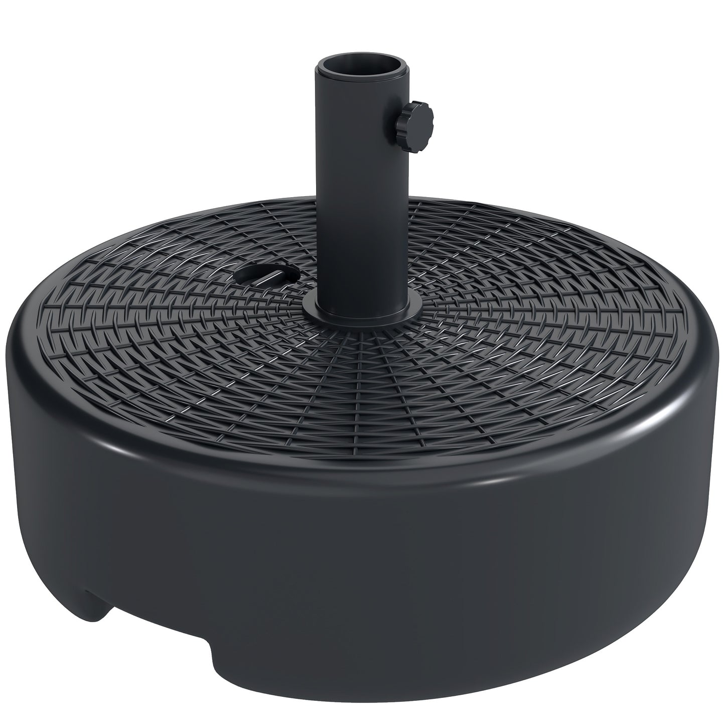 Patio Umbrella Base 22kg Sand Filled Garden Parasol Stand forfor 38mm/48mm Poles, Black