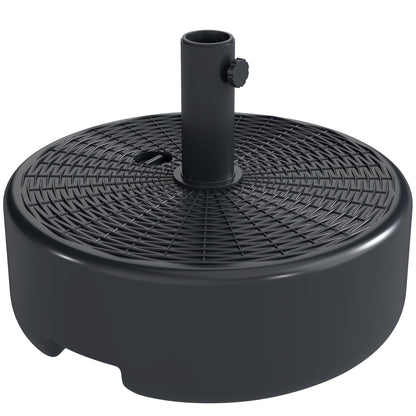 Patio Umbrella Base 22kg Sand Filled Garden Parasol Stand forfor 38mm/48mm Poles, Black