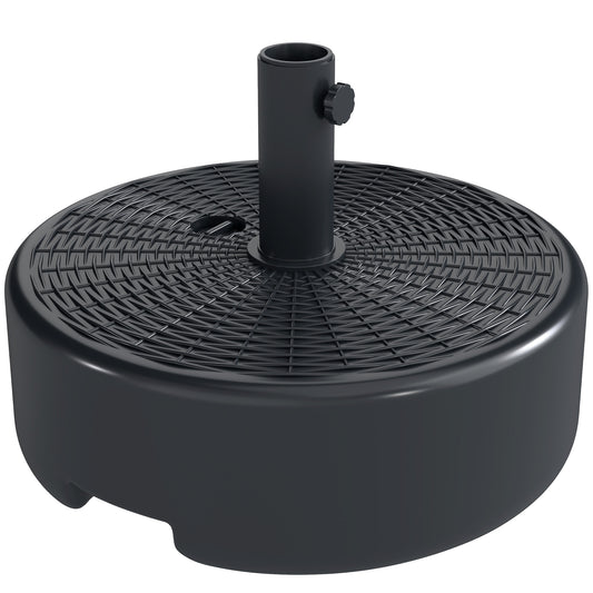 Patio Umbrella Base 22kg Sand Filled Garden Parasol Stand forfor 38mm/48mm Poles, Black