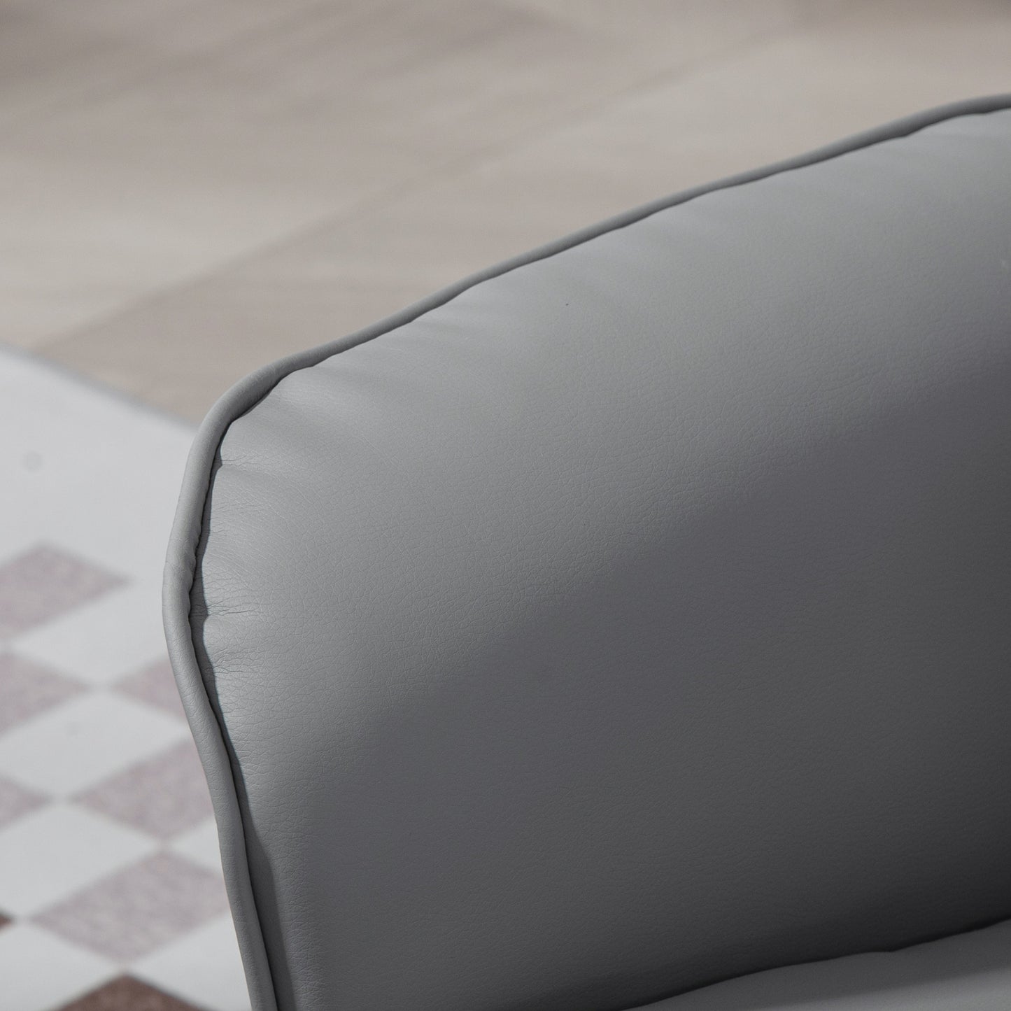 Swivel Recliner Chair with Footstool, PU Leather Armchair and Ottoman with High Back and Round Base for Living Room