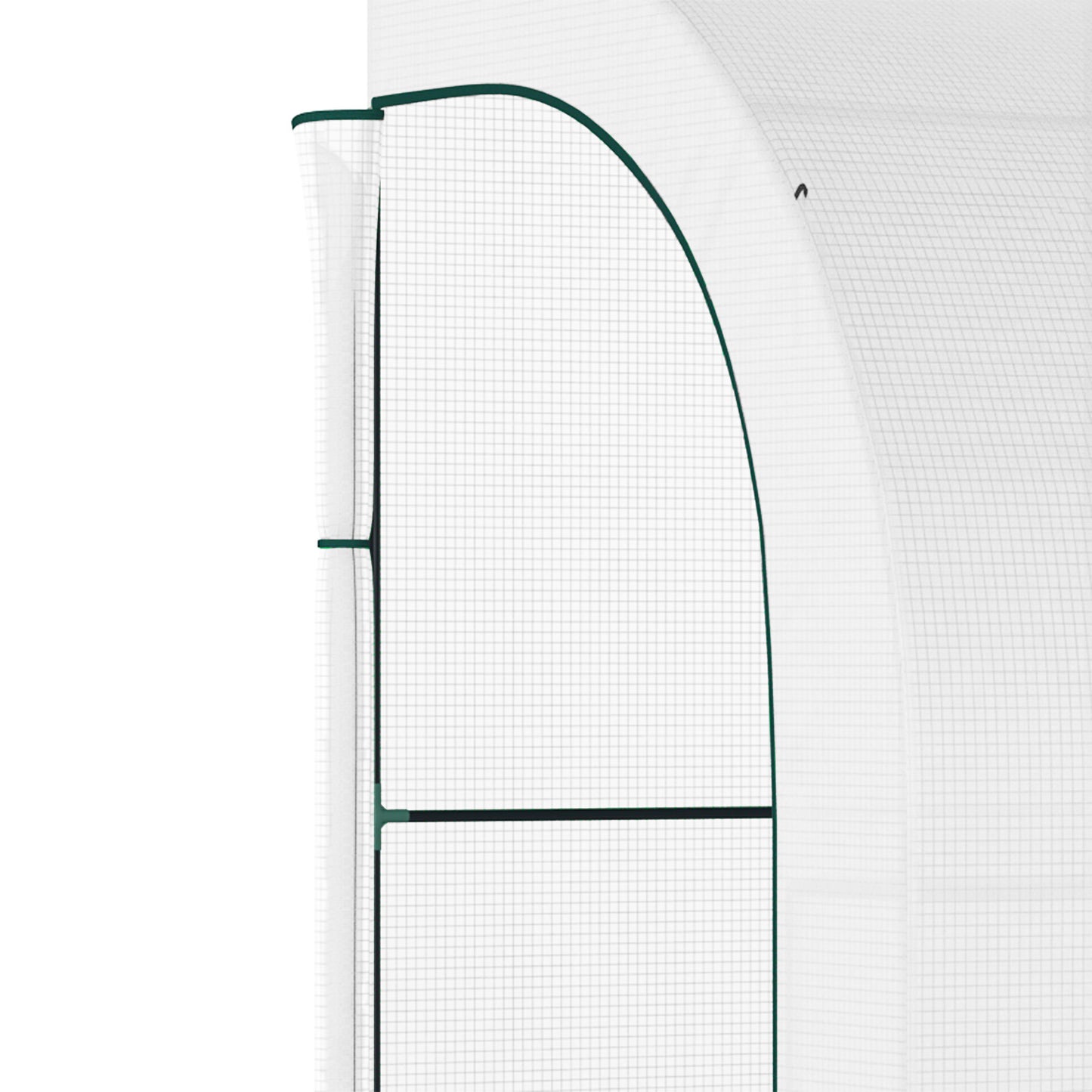 Outdoor Walk-In Greenhouse, Plant Nursery with Zippered Doors, PE Cover and 3-Tier Shelves, White, 300 x 150 x 213 cm