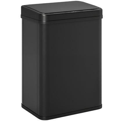 40L Sensor Bin with Soft-Close Lid, Stainless Steel Automatic Touchless Motion Sensor Kitchen Bin, Black