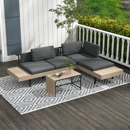 Three-Piece 'L' Garden Sofa Set - Grey