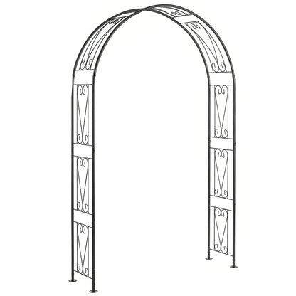 Garden Arch, Arbour Trellis for Climbing Plants, Rose Arch for Wedding Garden Decoration, 155 x 40 x 246 cm, Black