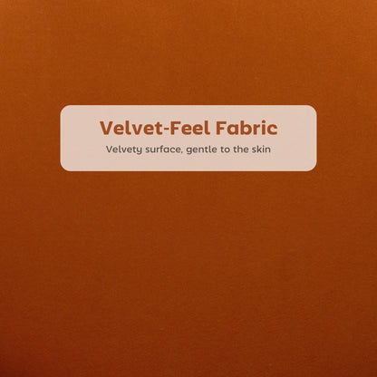 Set of Two Velvet-Feel Lotus Bar Stools - Orange