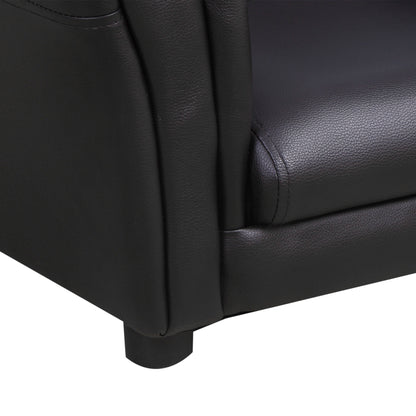 Toddler Chair Single Seater Kids Sofa Set, 54 x 42 x 41cm, Kids Sofa with Stool, Black
