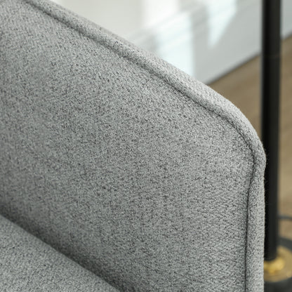 Modern Two Seater Sofa, Button Tufted Loveseat with Cushions and Steel Legs for Living Room, Guest Room, Grey