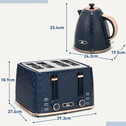 Kettle and Toaster Set, 1.7L 3000W Fast Boil Jug Kettle with Auto Shut Off