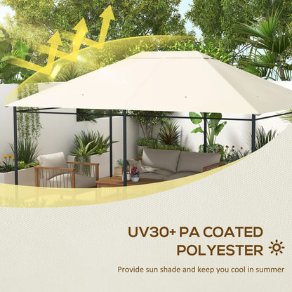 3 x 4m Gazebo Canopy Replacement Cover, Gazebo Roof Replacement (TOP COVER ONLY), Cream White
