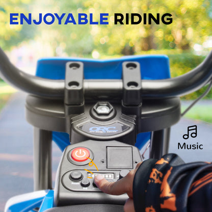 12V Kids Electric Motorbike, Kids Electric Ride on motorcycle w/ Twist Grip Throttle, Training Wheels, Blue