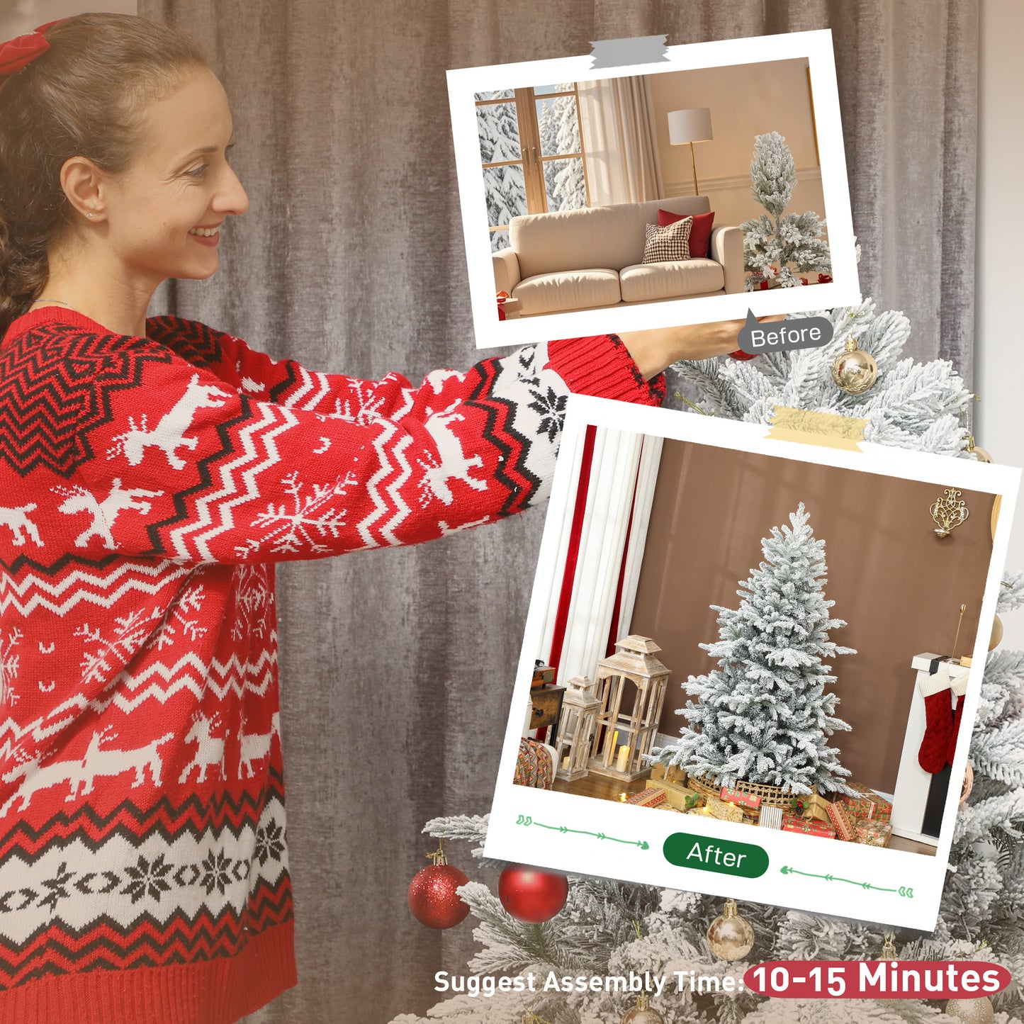 5ft Snow Flocked Artificial Christmas Tree