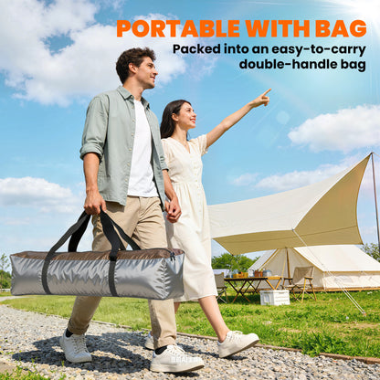 Double Layer Instant Pop Up Tent with Rainfly, Portable Camping Shelter with Sewn-in Groundsheet and Carry Bag, Brown