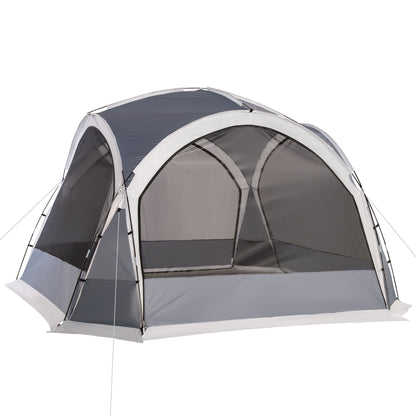 Dome Tent for 6-8 Person, Camping Tent with 4 Zipped Mesh Doors, Removable Oxford Cloth, Lamp Hook, Portable Carry Bag