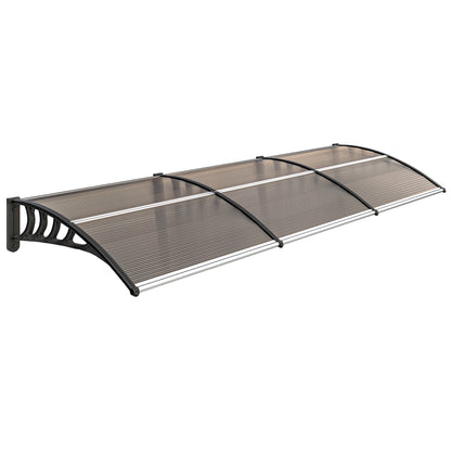Front Door Canopy, Outdoor Awning, Rain Shelter, 303 x 96cm , Brown
