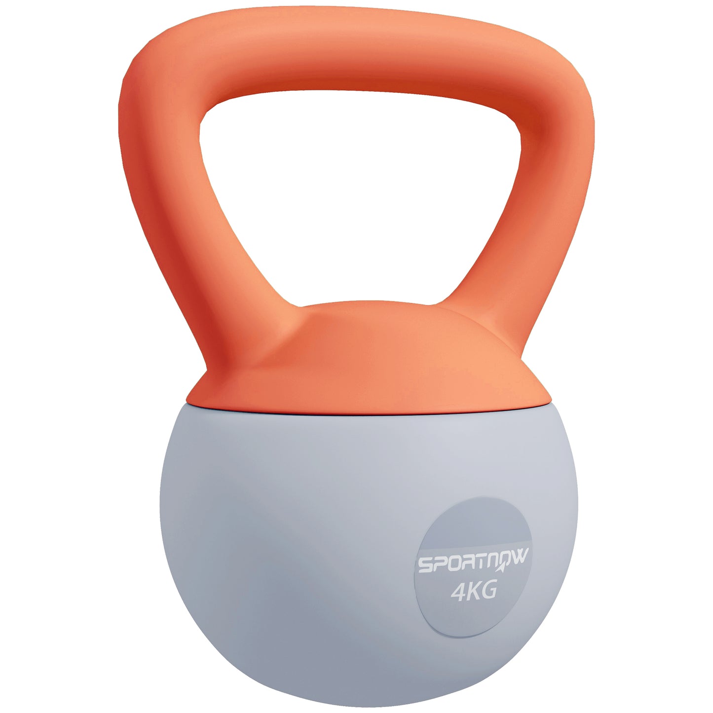 4KG Soft Kettlebell, Kettlebell with Non-Slip Handle for Home Gym, Weight Lifting, Strength Training, Orange/Grey