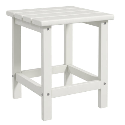 Square Coffee Table, HDPE Tabletop and Frame for Porch, Garden, Side Table, 38 x 38 x 46 cm, White