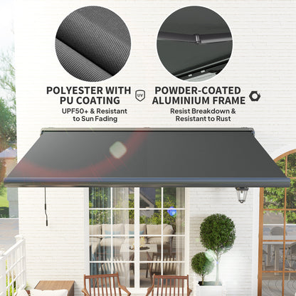 4 x 3(m) Full Cassette Electric Awning with Remote Controller, Aluminium Frame DIY Retractable Garden Awning