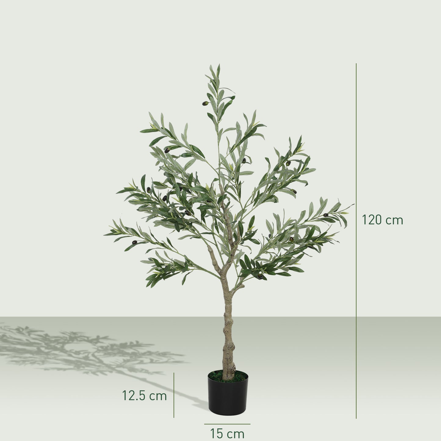Set of Two Silk Leaf Artificial Olive Trees