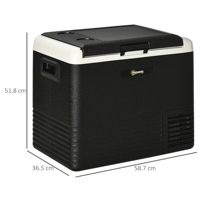 50L Car Refrigerator, Portable Compressor Car Fridge Freezer, Electric Cooler Box with 12/24V DC and 110-240V AC for Camping