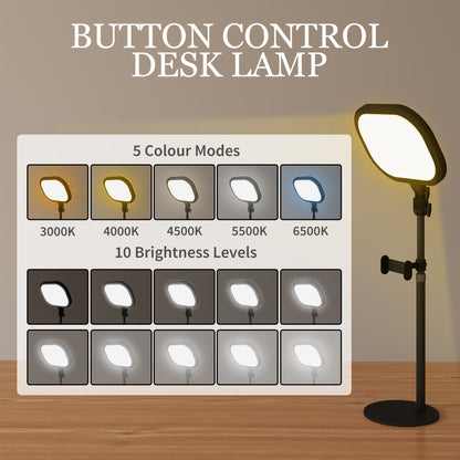 Selfie Light for Video Conference Lighting, Dimmable Desk Lamp with Stand Phone Holder