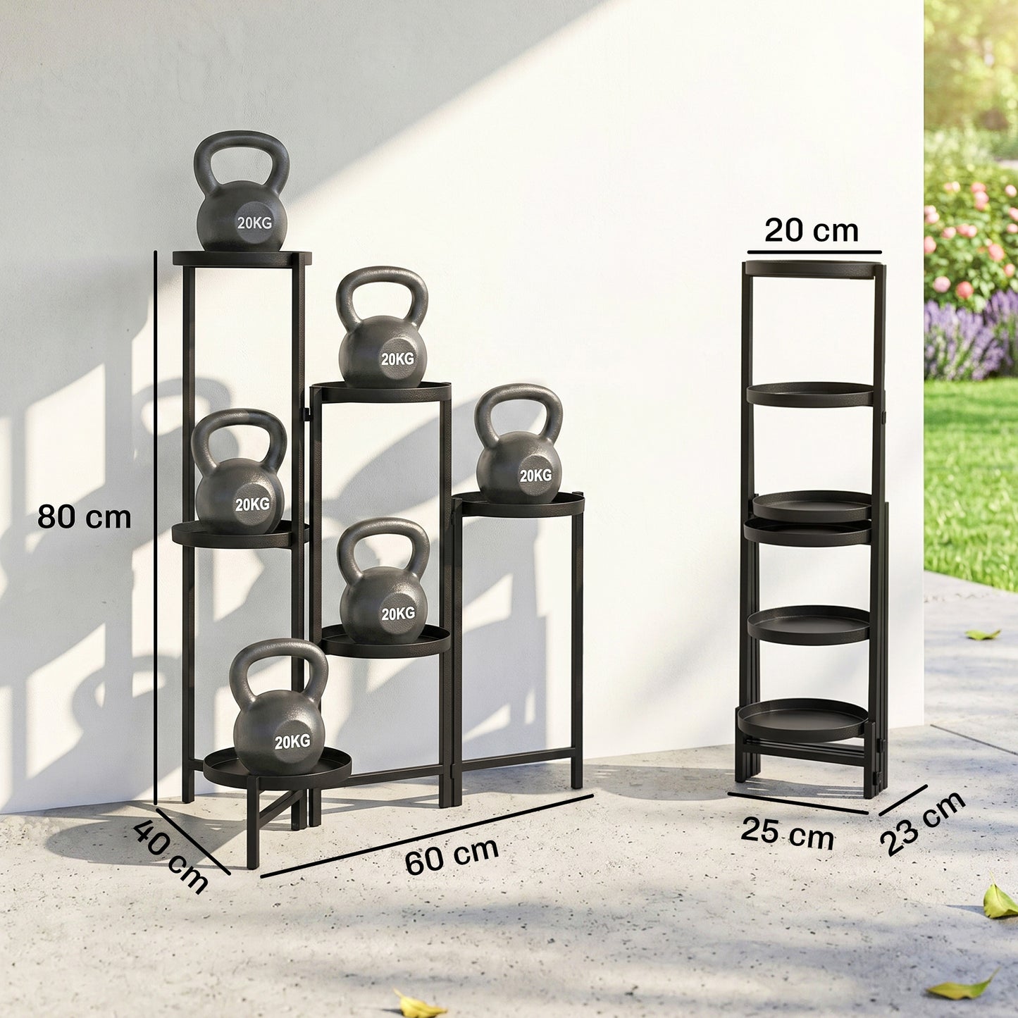 3 Tier Plant Stand Indoor Outdoor, Foldable Corner Plant Stands for Multiple Plants