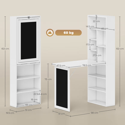3-in-1 Fold-Out Work Desk - White