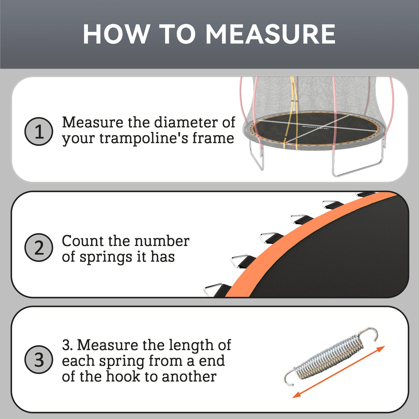 Trampoline Replacement Mat with Spring Pull Tool, 54 V-Hooks, for 10ft Trampoline using 14cm Springs, Orange