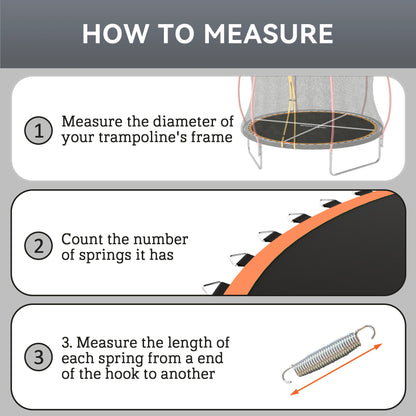 Trampoline Replacement Mat with Spring Pull Tool, 54 V-Hooks, for 10ft Trampoline using 14cm Springs, Orange