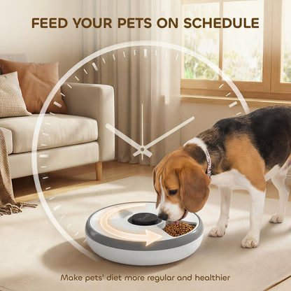 Automatic Cat Feeder Programmable Timer for Dry Wet Food Cat Food Dispenser with Ice Pack for 6 Meals