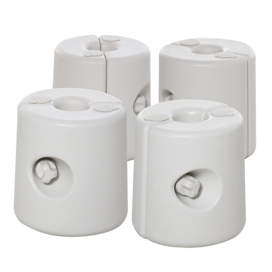 4 Pack 36 kg Gazebo Weights, Canopy Tent Weights with Rapid Clip, Gazebo Leg Weights Fill with Sand or Water, White