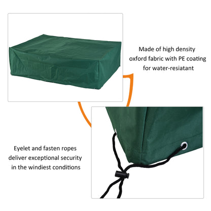 Garden Furniture Cover, Oxford Fabric Outdoor Rectangular Rattan Furniture Cover with PE Coating, Waterproof, Windproof