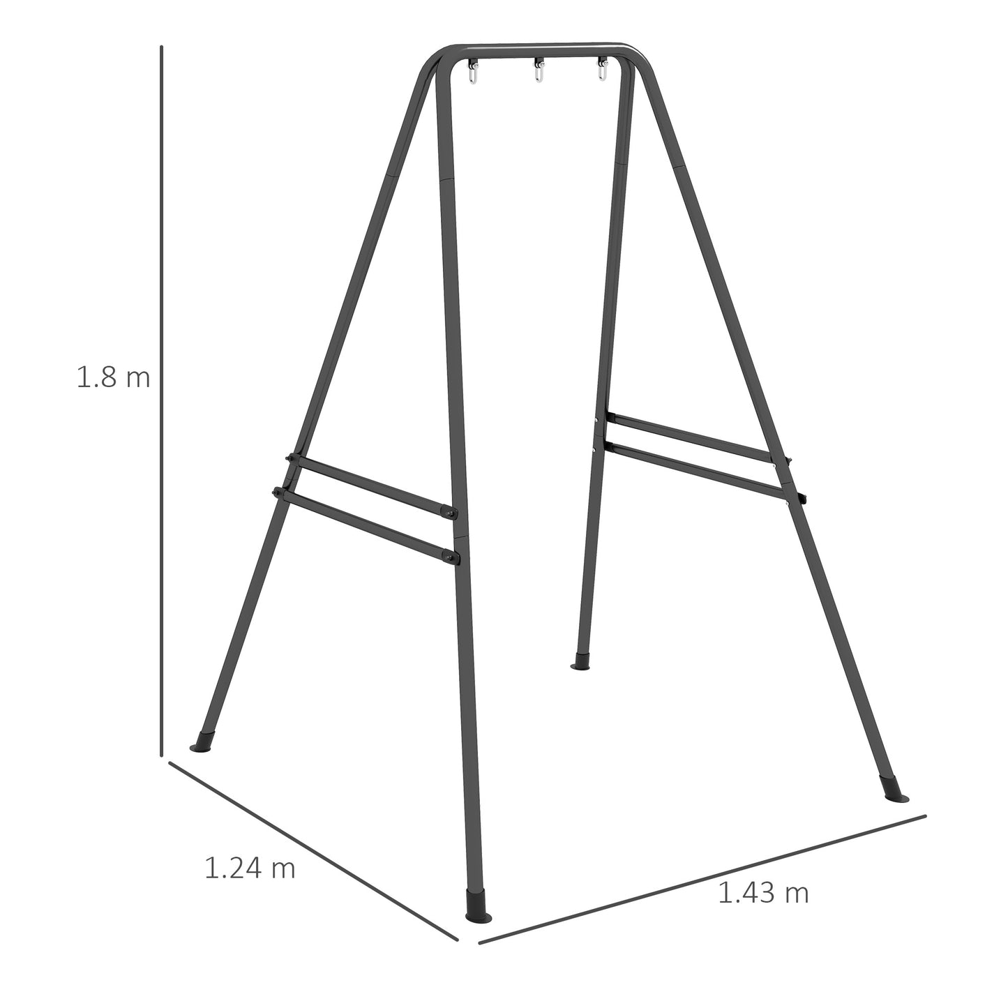 Hammock Chair Stand, Hanging Heavy Duty Metal Frame Hammock Stand for Hanging Hammock Air Porch Swing Chair, Egg Chair, Black