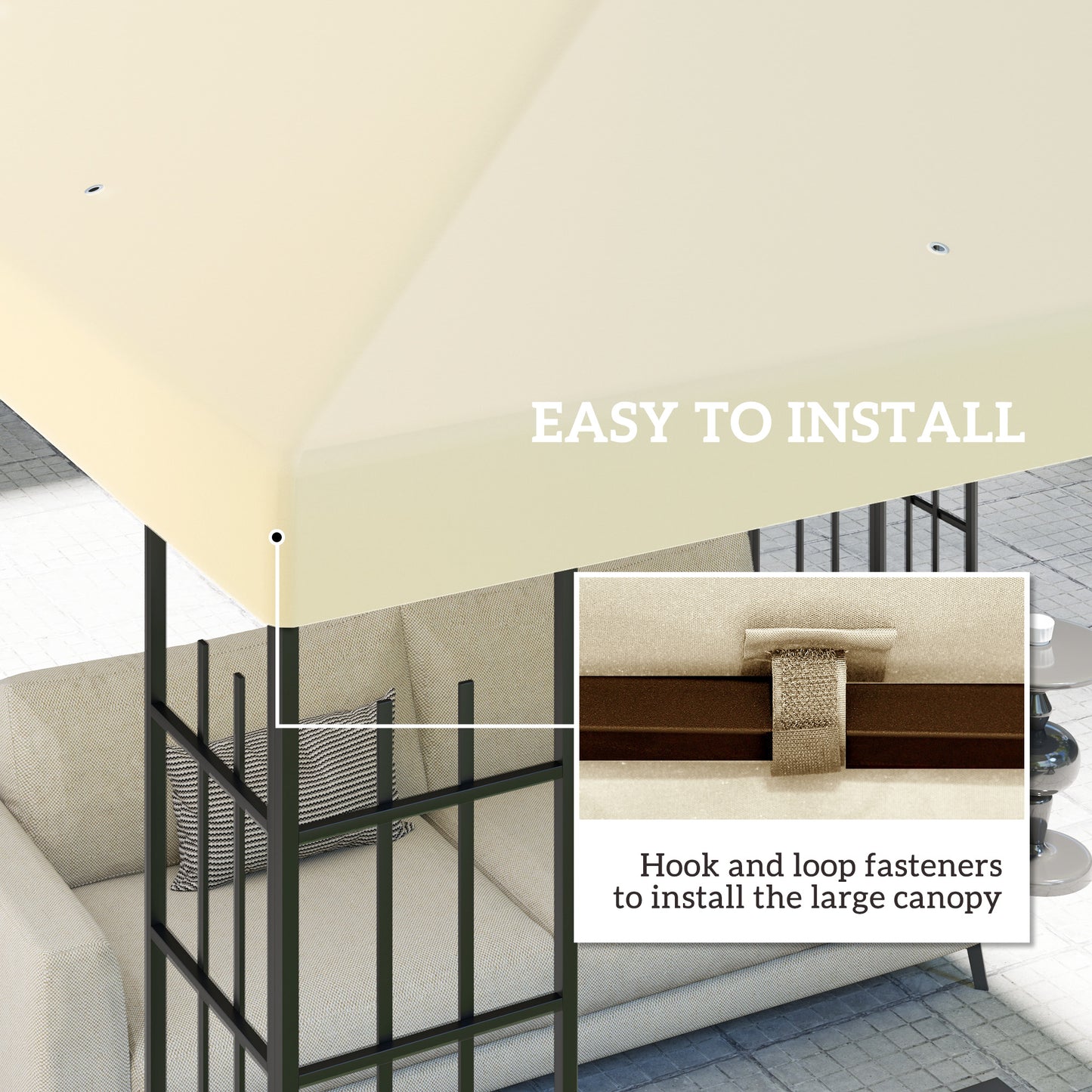 3 x 3(m) Gazebo Frame Replacement - Cream