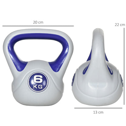 Kettlebell, 6kg Kettle Bells with Handle for Home Gym Weight Lifting and Strength Training, Purple and Grey