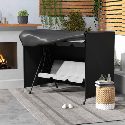 205 x 124cm Three-Seater Swing Chair Protective Cover Black