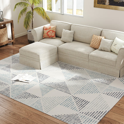 Modern Area Rug, Geometric Pattern Non-Slip Washable Rug, Soft Floor Carpet for Living Room, Bedroom, Dining Room