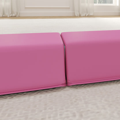 7.7ft Folding Gymnastics Beam, Floor Balance Beam for Kids with Anti-Slip Base, Gymnastics Equipment for Home, Pink