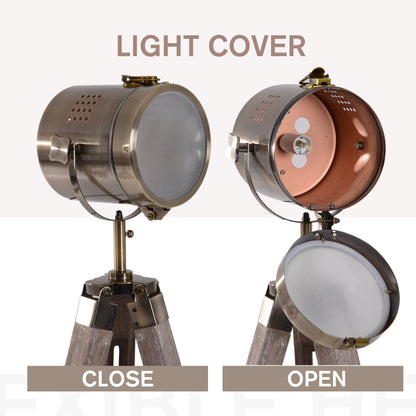 Industrial Tripod Floor Lamp – Grey & Bronze
