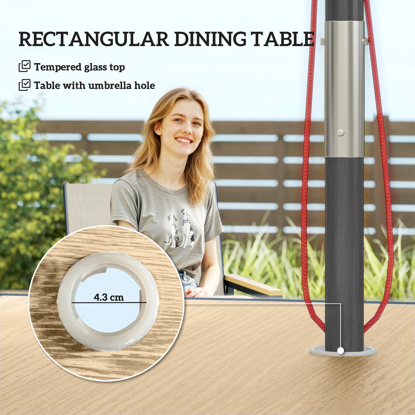 Five-Piece Metal Dining Set, with Glass-Top Table - Khaki