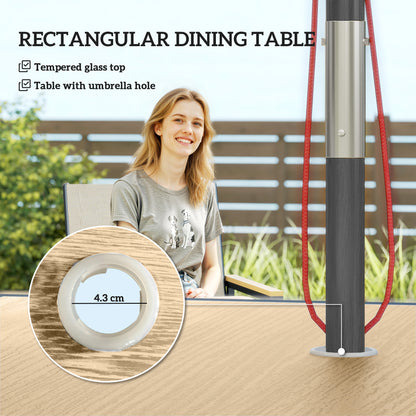 Five-Piece Metal Dining Set, with Glass-Top Table - Khaki