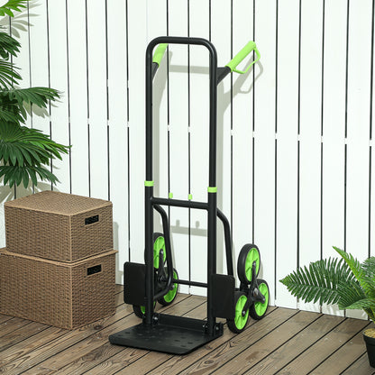 Six-Wheel Folding Sack Barrow Trolley - Black/Green
