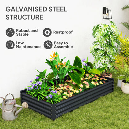 180 x 90cm Galvanised Steel Open Planter - 84H-211V00CG