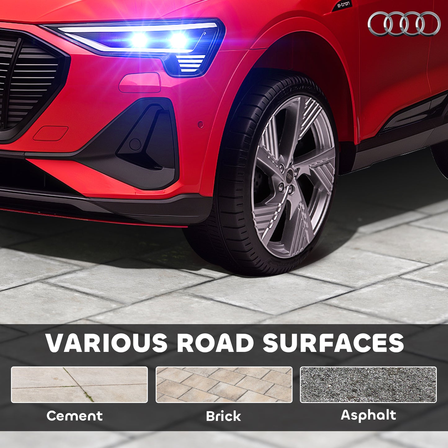 Audi E-tron Licensed 12V Kids Electric Ride on, Electric Car for Kids, with Parental Remote, Music Lights MP3