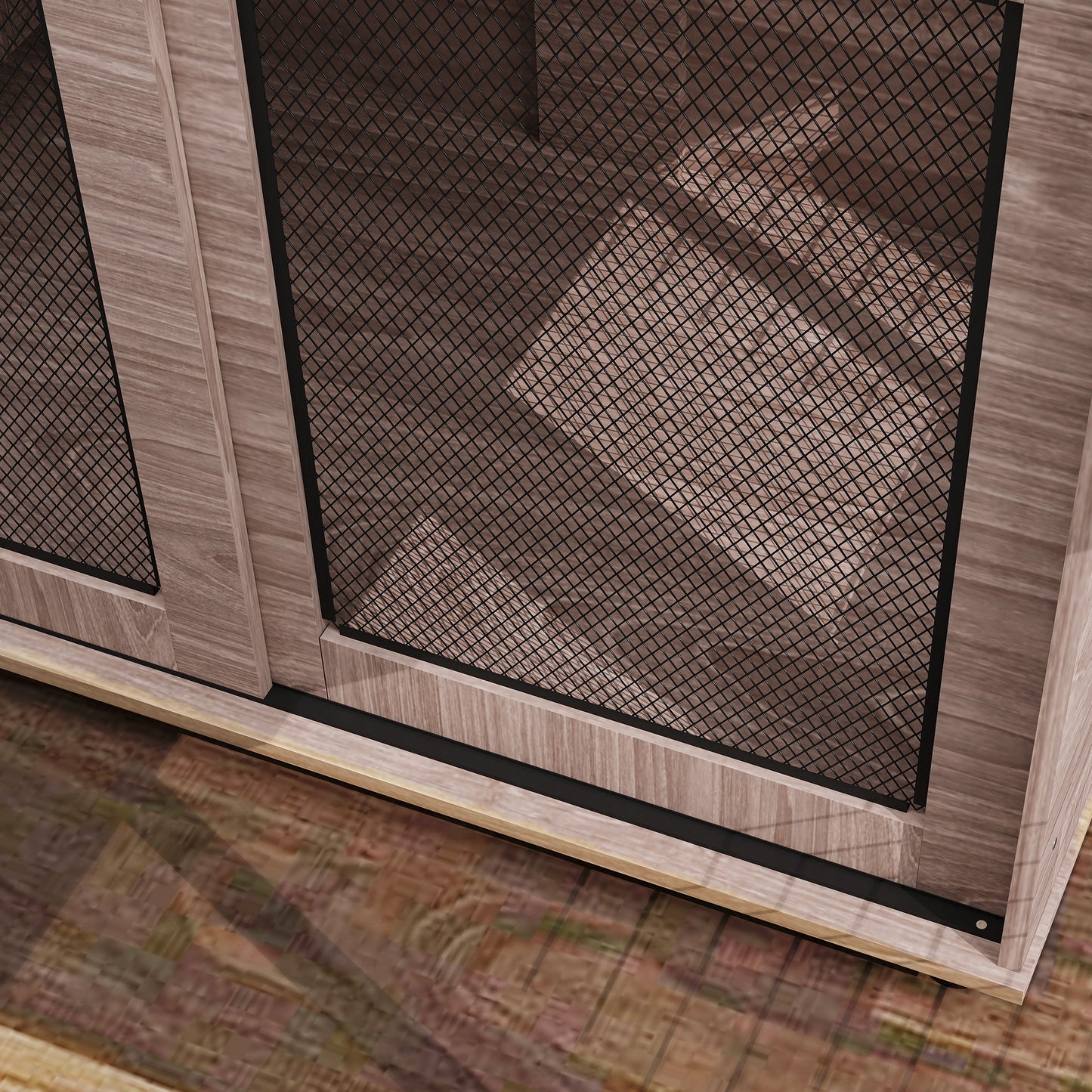 Dog Crate Furniture with Sliding Door for Large Dogs, Walnut Brown