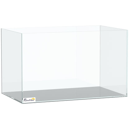 Fish Tank Bare Glass for DIY Glass Aquarium with Protective Base Mat 43L Transparent for Fish Shrimps