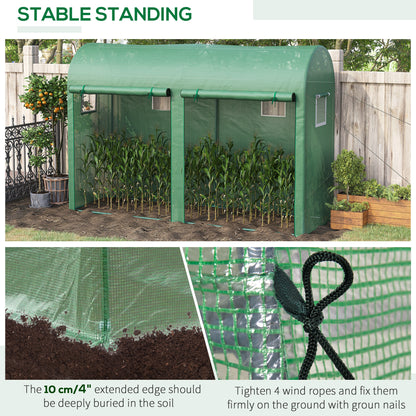 Walk-in Greenhouse, Tomato Greenhouse with Double Doors & 4 Windows, Garden Plant Growth Green House with PE Cover