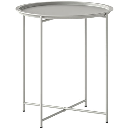 Steel Removable Tray Top Garden Table - White