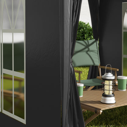 2 x 2 m Garden Pop Up Gazebo, Wedding Party Tent Marquee, Water Resistant Awning Canopy with Sidewalls, Windows, Carry Bag